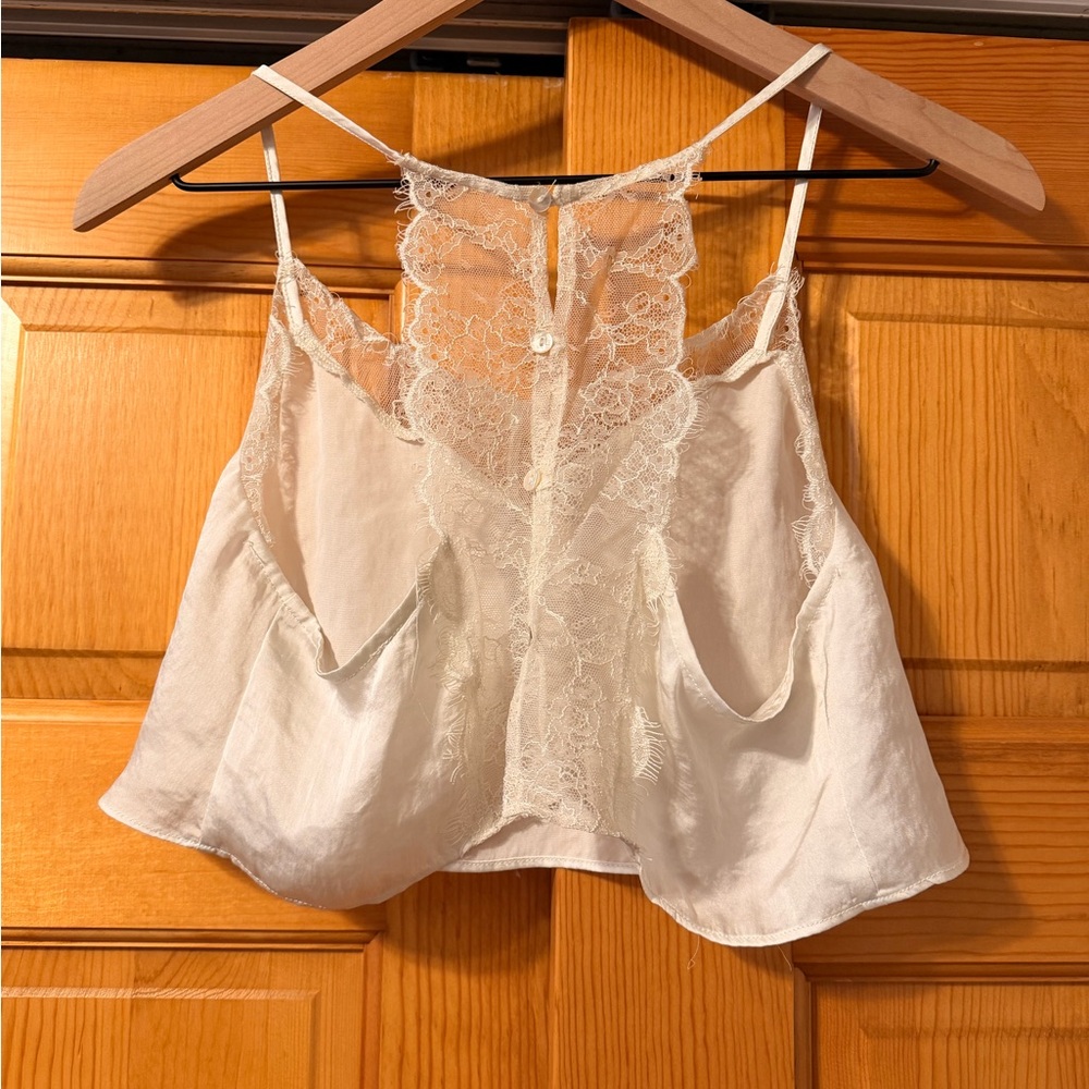 Free People White Lace Trim Cami - Picture 2 of 3